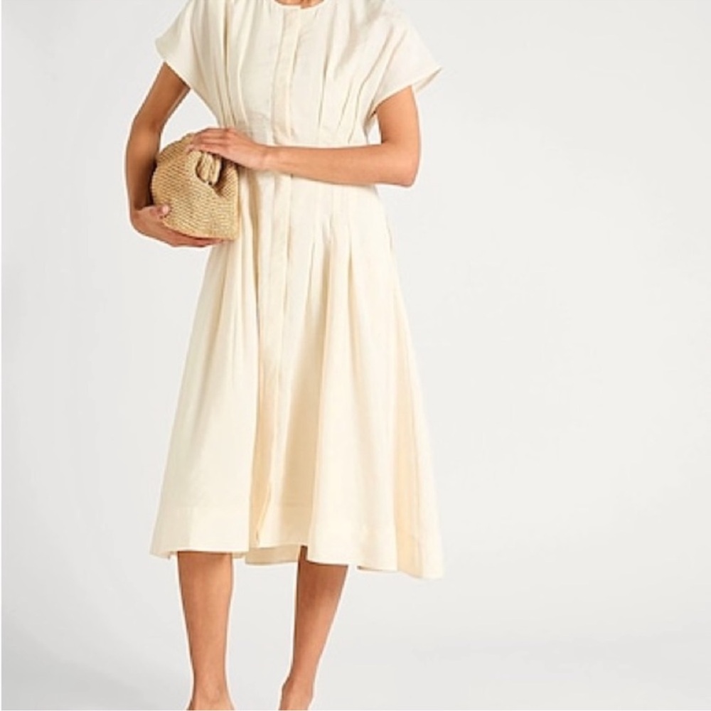 COS Pleated‎ Button Down Dress Size 10 Pockets
